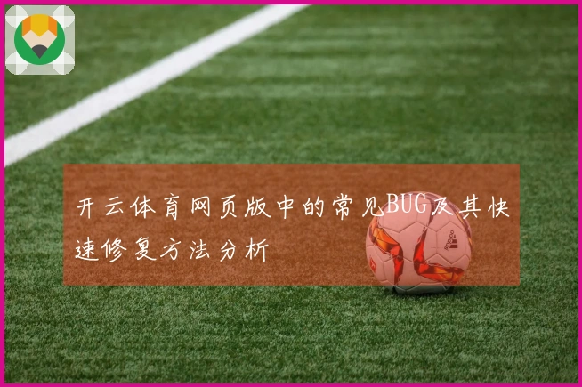 开云体育网页版中的常见BUG及其快速修复方法分析